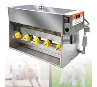Stainless Steel Piglet Lactation Feeder 15/20 L, with Sound Source Hole, 10/14 Nipple Automatic Stirring Little Pig Milk Feeding Machine, for Lambs and Small Cattle 10Nipples
