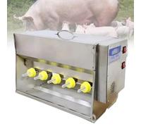 Stainless Steel Piglet Lactation Feeder with Automatic Stirring, Sound Source Hole, Ideal for Lambs and Small Cattle, 14 Nipples, 15/20L Capacity