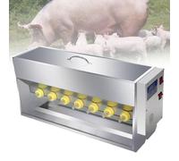 Stainless Steel Piglet Lactation Feeder with Automatic Stirring, Sound Source Hole, Ideal for Lambs and Small Cattle, 14 Nipples, 15/20L Capacity