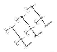 Stainless Steel Pike Fishing Rig Hook With Corkscrew Barbed Treble Design For Predator Catching 1/0 Size Silver 2 Pack(3pcs)