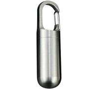 Stainless Steel Pill Container Keychain Portable Pocket Pill Box Waterproof for Outgoing Travel Camping Picnic Single Holder with High Elastic Buckle Daily Pill Container Holder for Men Women The Old