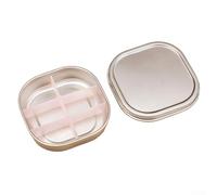 Stainless Steel Pill Container with Removable Divider Options for 4 or 6 Sections, Optimized for Travel Work and Outdoor Medication Needs (C)