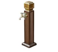 Stainless Steel Pillar Water Tap Column - Vertical Double Faucet for Irrigation & Car Wash, Durable 10x10x65CM (3x3x25IN) Floor Mount Design