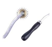 Stainless Steel Pinwheel BDSM Wartenberg Wheel with Handle Pointed Nail Wolf Tooth Roller Fetish Tongue Stimulator Nipple Breast Intense Sensory Pleasure for Couples Adult Sex Game Toys