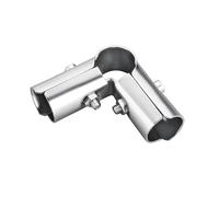 Stainless Steel Pipe Connector Structural Tube End Rails Clamp Metal Corner Fitting for Lean Tube Turnover Cart(Silver Right Angle 4-Way)