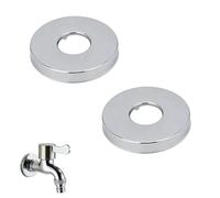 Stainless Steel Pipe Cover Plates, Split Escutcheon Collars for 1/2" (G1/2) & 3/4" (G3/4) Pipes, 2/4 Pack Wall Hole Covers for Plumbing, Radiator & Bathroom, Brushed Metal Finish (G3/4-2-10MM)