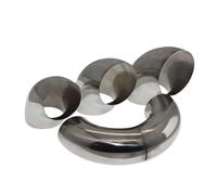 Stainless Steel Pipe Elbows 2pcs 90 Degree Universal Stainless Steel Elbow Welding Pipe Fitting Car Exhaust Muffler Welded(O.D 32MM-1.2MM)