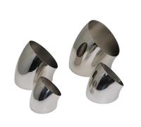 Stainless Steel Pipe Elbows 2pcs Universal 45 Degree Stainless Steel Pipe Fittings Elbows Welding Fitting(OD 32MM-1.2MM)