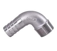Stainless Steel Pipe Fittings, Stainless Steel Elbow, 1/8" 1/4" 3/8" 1/2" Male 6mm 8 10 12mm Hose Barb 90 Deg 304 Pipe Fitting Connector, 1pcs(45665,6mm)