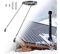 Stainless Steel Pipe Mounting Bracket for Chimney, Stove, & Drain Pipes - Flue Support Kit with Screws for 110mm (4.3") Tubes, Roof Brace & Fixing Support