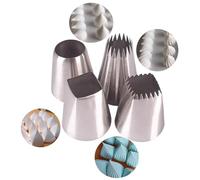 Stainless Steel Piping Tips Set, Cake Decorating Set Pack of 4 Square Round Piping Tips