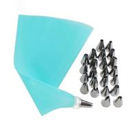 Stainless Steel Piping Tips Set, Pack of 26 Multicolor Cake Decorating Set Stainless Steel Piping NozzlesBags(Blu)