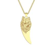 Stainless Steel Pirate Wolf Pendant Necklace Wild Animal Charm Jewelry Gift