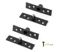 Stainless Steel Pivot Central and Offset-Axes Rotating Hinge 360 Degree Door Concealing Up Down Shaft 2Pcs(Black)
