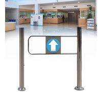 Stainless Steel Pivot Entry Door, 90° Opening, Self-Closing Spring Mechanism, One-Way Access, Ideal for Library Entrances and Exits, and Secure Design