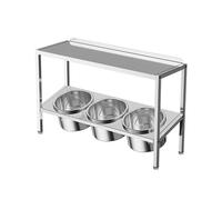 Stainless Steel Pizza Topping Station - Wall-Mounted Seasoning Rack & Food Serving Tray, 57x18.5x38.5CM - Ideal Condiment Organizer for Prepping Ingredients