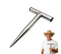 Stainless Steel Plant Hole Digger, Hand Garden Dibber for Planting Seeds, Handheld Seed Dibber & Bulb Planter Tool, T-Handle Plant Hole Digger for Planting Tulip, Daffodil, Vegetable Seeds