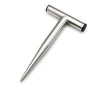 Stainless Steel Plant Hole Digger, Hand Garden Dibber with T-Handle, Seed Dibber and Bulb Planter Tool for Tulips, Daffodils, Vegetable Seeds and Seedlings (Small)