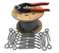 Stainless Steel Plant Training Kit - 30 Metre ( Wire Rope - Rope Grips - Turnbuckles - Eye Bolts - Cutters )