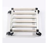 Stainless Steel Plant Trolley with Lockable Wheels Heavy Duty Rolling Tray for Flower Pots Plant Stand Caddy with Wheels for Home Garden Tools