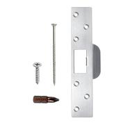 Stainless Steel Plate with Relocated Screw Holes Heavy Gauge Door Hit Plate for Secure Door Locking Frame Repair