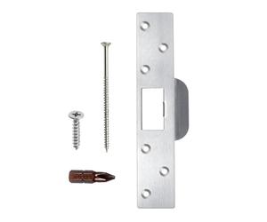 Stainless Steel Plate with Relocated Screw Holes Heavy Gauge Door Hit Plate for Secure Door Locking Frame Repair