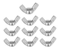Stainless Steel Plated Wing Nut, Butterfly Wing Nuts 304 Stainless Steel Silver Multiple Sizes Pack Of 10(3/8 16)