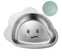 Stainless Steel Plates for Kids Cartoon Dinosaur-Shaped Plates for Kids with Suction Cup Smooth Easy Wash 7x6 Inch Kids Plates for Home, Kindergarten,Plates for Kids