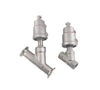 Stainless Steel Pneumatic Angle seat Valve Female Thread Welding clamp Y Type high Temperature steam Angle seat Valve(DN25,Female Thread_Plastic)