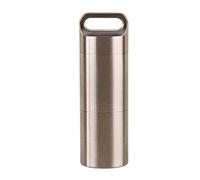 Stainless Steel Pocket Pills Box Keychain, 2 Layers of Primary M