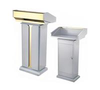 Stainless Steel Podium Stand with Storage Small Reception Desk for Church Pulpit Conference Classroom & Wedding White & Black Options Available