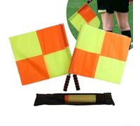 Stainless Steel Pole Referee Flags 46cm Anti-Slip | Nylon checkered flag, anti-slip for surface, high visibility, 35x35cm size, ideal for matches