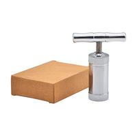 Stainless Steel Pollen Press Removable T-Press T-Handle Pollen Press Pollen Press Portable Tobacco Herb Press T-Press for Tobacco Pollen in a Round Cake Pressed Convenient Storage (Silver)