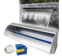 Stainless Steel Pond Waterfall Spillway for Decks Patios & Gardens - Fountain Outlet Spray with Filter & Fitting for Backyard Pools