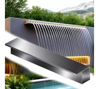 Stainless Steel Pool Fountain Waterfall Cascade, Adjustable Pond Stream for Outdoor Water Feature, Garden Decoration