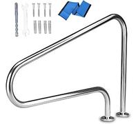 Stainless Steel Pool Handrail for Secure Poolside Access and Safety, Swimming Safety Rail with Base Plate