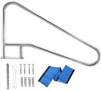 Stainless Steel Pool Handrail Safety Rail with Base Plate for Secure Poolside Access