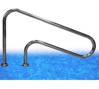Stainless Steel Pool il Curved Spa Grab Bar for Indoor/Outdoor Steps Non-Integrated 124cm Length Railing for Safety 1 Piece Silver Finish