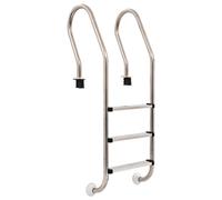 Stainless Steel Pool Ladder 3 Steps Silver 49x53.3x158 cm Non-Slip Sturdy Design