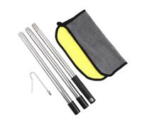 Stainless Steel Pool Vacuum Pole, 1.2m/1.6m Telescopic Cleaning Hook with Skimmer Net for Above Ground Swimming Pools