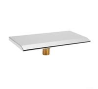 Stainless Steel Pool Waterfall Fountain, Wall-Mounted Spa Spillover with G1/2 Thread, Mirror Polished Rectangle Water Feature for Backyard Swimming