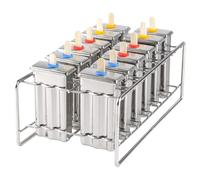 Stainless Steel Popsicle Molds, Set of 12 Ice Cream Maker, Ice Pop Molds With Holder, Metal Reusable Homemade Popsicle Molds with Sticks and Bags (Flat Head, with Slot)