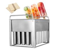 Stainless Steel Popsicle Moulds - Durable Ice Pop Moulds with Wooden Sticks for DIY Ice Cream Making at Home