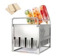 Stainless Steel Popsicle Moulds - Durable Ice Pop Moulds with Wooden Sticks for DIY Ice Cream Making at Home