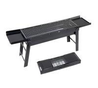 Stainless Steel Portable Charcoal BBQ Grill with Foldable Trays - Lightweight Folding Barbecue for Garden, Patio, Travel, Camping & Picnics - Easy Setup, Ash Tray & Oil Drip Design
