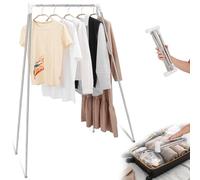Stainless steel Portable Clothes Drying Rack Folding, retractable, adjustable small clothes pole for camping, traveling, outdoor, home laundry, etc (Clothes Drying Rack Folding set, Universal size)