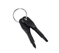 Stainless Steel Portable Screwdriver Set Durable Anti Rust Lightweight Compact Screwdrivers with Key Ring for Outdoor Camping Travelling DIY Projects Black Silver 2 PCS (Black)