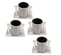 Stainless Steel Post Base Set of 4, Round Bolt-On Fixation Piers for Deck, Fence, or Pergola, Compatible with 50mm Diameter Posts, Ideal for 60-100mm Applications