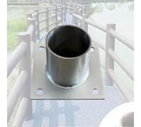 Stainless Steel Post Feet - Adjustable Height 30-120mm with Screwable Metal Anchor Round Base for Stable Column Posts (D 90mm H 100mm)