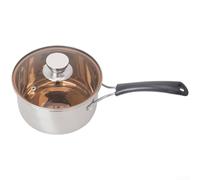 Stainless Steel Pot Designed for Milk Heating with Clear Lid Visibility and Balanced Heat Transfer Through Multi Layer Base (A)